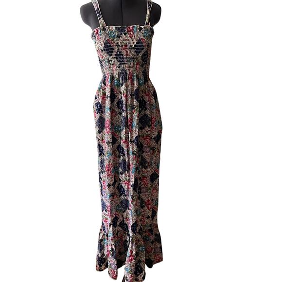 Vintage 70s handmade patchwork maxi dress prairie boho | size s/m - Picture 1 of 7
